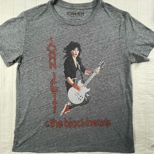 Lucky Brand Joan Jett Gray Graphic Tee Medium (see notes re fit)